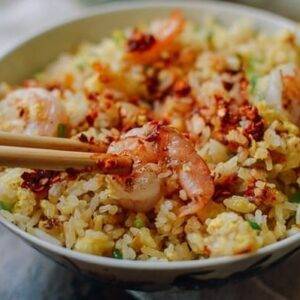 Seafood ginger and garlic fried rice